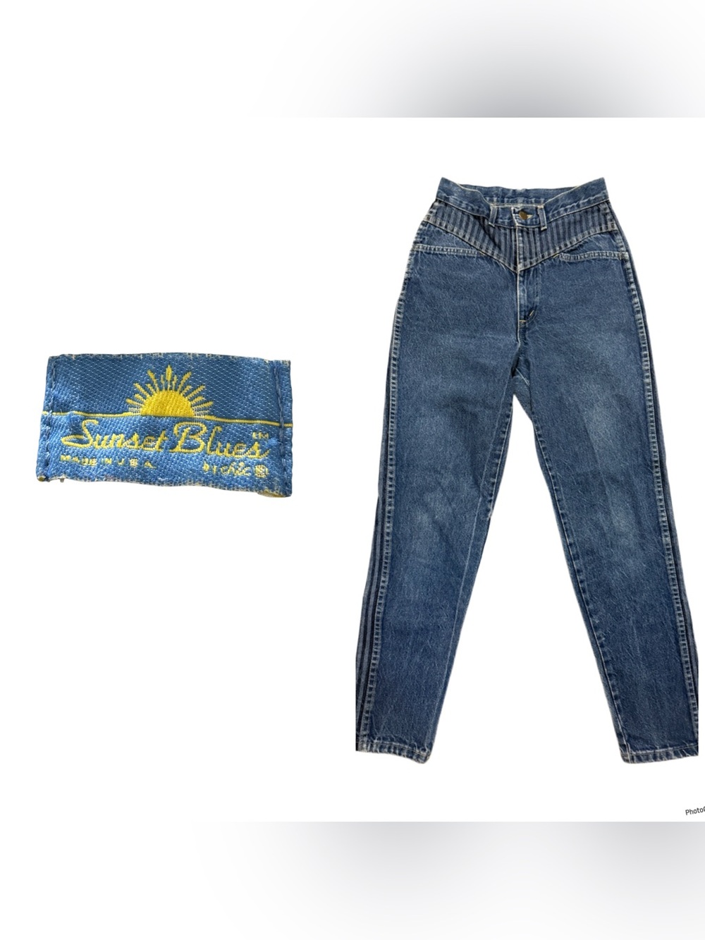 Vintage 1980s Chic, Sunset Blues Denim Jeans